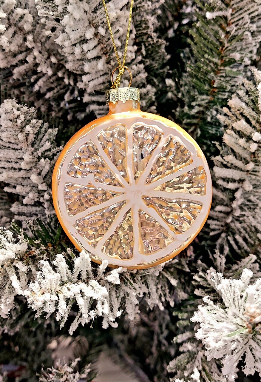 Christmas Glass Ornament - Orange Slice by Wizardi F07M3-34 HB-SY25051